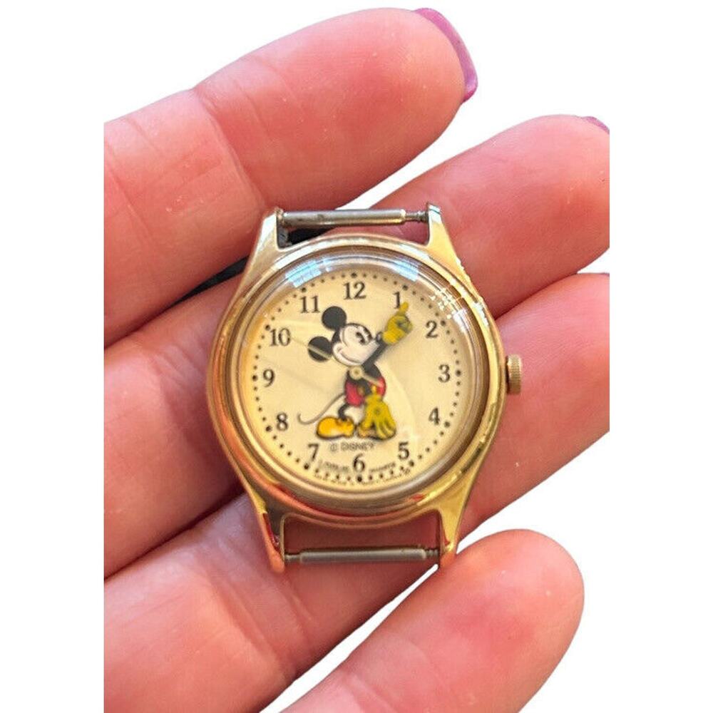 Lorus Disney Mickey Mouse Vintage Gold‎ Tone Watch Head Character Hands Japan